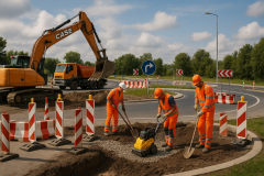 Bauarbeiten am Kreisverkehr Bauarbeiten am Kreisverkehr